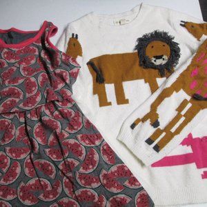 Girl's Watermelon Dress,size 6 AND Girl's Animal Sweater, size 7>Great condition